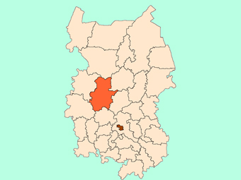 Тюкалинский район на карте Омской области. Иллюстрация с сайта wikipedia.org