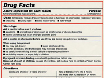 Фрагмент стандартного американского описания лекарства. Иллюстрация с сайта fda.gov