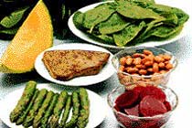 Продукты, богатые фолиевой кислотой. Фото с сайта www.nutrition.arizona.edu