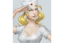 Медсестра. Изображение с сайта idrawgirls.com