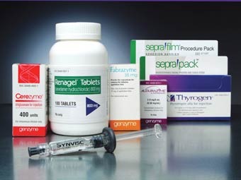 Продукция Genzyme. Изображение с сайта компании